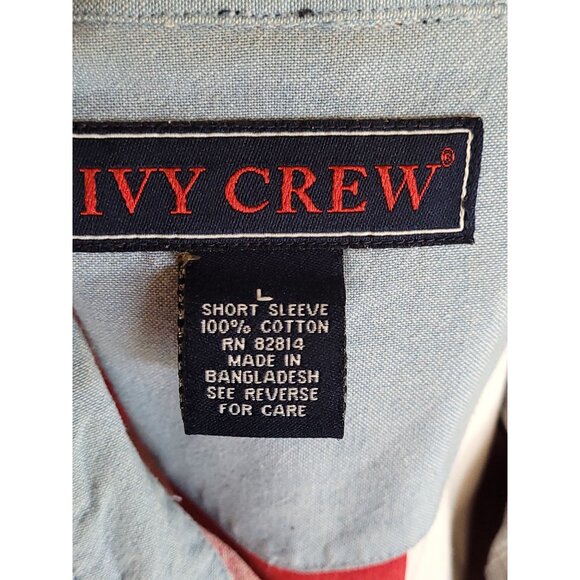 Ivy Crew Shirt Size L Mens Patriotic American Flag Short Sleeve Button-Up - Picture 5 of 6